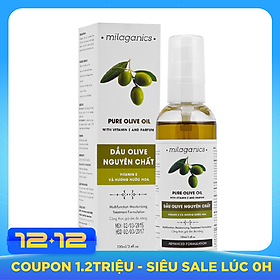 Dầu Olive Nguyên Chất Milaganics (100ml)