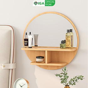 Gương treo tường kèm kệ để mỹ phẩm thông minh thương hiệu IGA - GP300