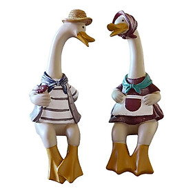 Creative Resin Couple Duck Statue Animal  Decor  Lovers Gift
