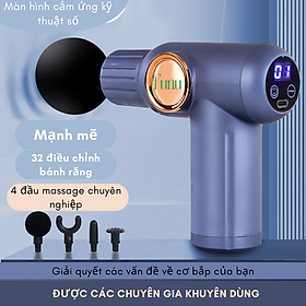[XẢ LỖ] Máy massage thông minh cầm tay cao cấp 4 đầu, quy định tốc độ rung 6 giai đoạn, hỗ trợ massage chuyên sâu, giảm đau cơ, cứng khớp - Hàng chính hãng