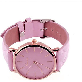 Wrist Watch Pink Bracelet Leather Geneva Wristwatch