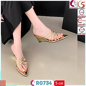 Sandal Mũi Nhọn Đế Xuồng Cao 5 Phân RO734 ROSATA Thu Hút Mọi Ánh Nhìn