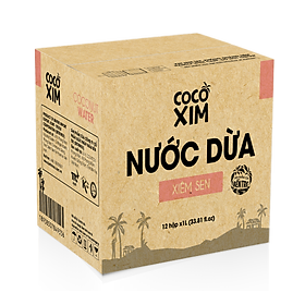 Thùng 12 Hộp Nước dừa đóng hộp Cocoxim Sen 1000ml