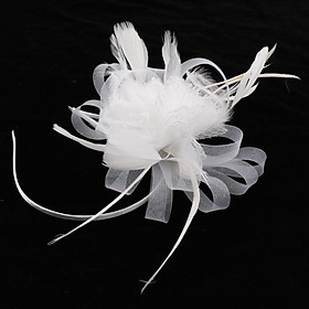 Women Fascinator Hat Flower Feather Hair Clip Headband Hat Cap Mesh Headwear