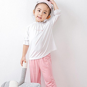 Bộ quần áo dài tay Nous pyjama trắng hồng 2-5 tuổi