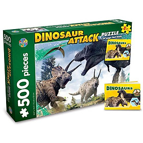 Dinosaur Attack- Jigsaw Puzzle And Fact Book 500 Pieces