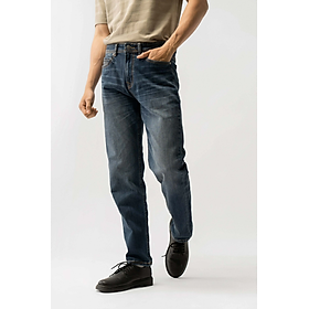 Quần jean ROUTINE nam trơn màu Xanh đậm form.Slim - 10F23DPA027 | LASTORE MENSWEAR