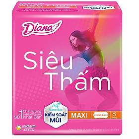 Combo 6 gói Băng vệ sinh Diana Siêu thấm dày không cánh 8 miếng