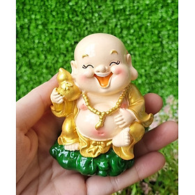 Mua 01 tượng Di Lặc 9cm nhũ vàng cầm hồ lô vàng