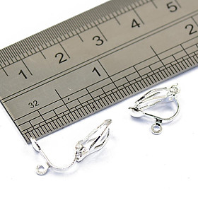 12pcs Jewelry Making Clip on Earring Earwire Findings Silver White