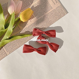 Kẹp Tóc Mái Nơ Handmade vải Cao Cấp Ribbon.mimi Kẹp Mái