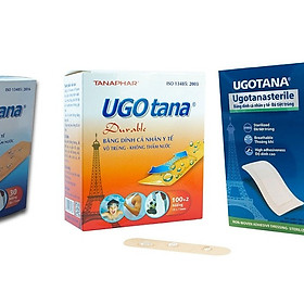 Combo 3 hộp băng dán cá nhân y tế UGOTANA loại nhỏ (KT 19mm*72mm), trung bình (38mm*72mm), to (100mm*200mm)