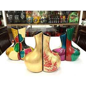 Bình hoa sơn mài Thanh Bình Lê - Bình đôi tình yêu rời size 28x24 cm dùng trang trí , quà tặng ý nghĩa