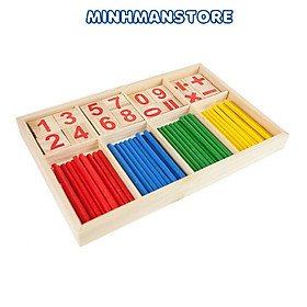 Bộ que tính bảng số bằng gỗ cho bé làm quen toán học