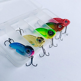 Mồi câu lure cá sắt VIB dài 3,5cm nặng 10gr Lưỡi ba tiêu sắc bén không rỉ sét Tặng hộp đựng mồi khi mua combo 5 con