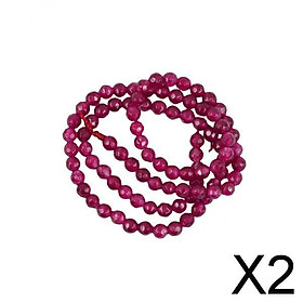 2xFaceted Ruby Jade Round Gemstone Loose Beads Strand 15 Inch/ Strand 6mm