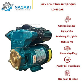 Máy bơm nước tăng áp tự động 150W Nagaki LD-150AE - Bảo hành 1 năm