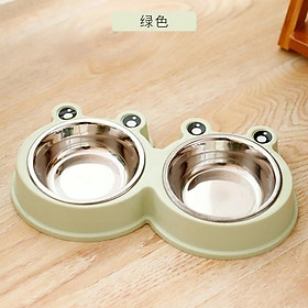 Bát ăn đôi dành cho thú cưng hình ếch HT2-35
