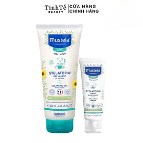 Combo gel tắm gội và kem dưỡng mặt cho be Mustela da chàm thể tạng