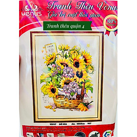 Mua Tranh thêu chữ thập Giỏ hoa hướng dương vs8167  kích thước 50 x 68 cm