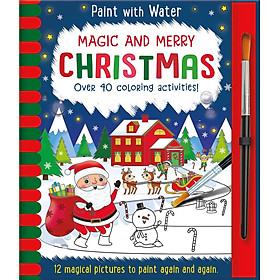 Sách tô màu nước thần kỳ cho bé chủ đề Giáng sinh (Magic water colouring - Christmas)