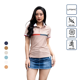 LAROMA Áo Polo nữ phối ngực | Vải Coolmax làm mát