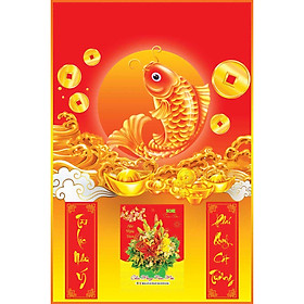 Lịch Gỗ Treo Tường Laminate 2021 Cá Chép (40 Cm x 60 Cm)