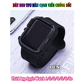 Mua Dây Đeo liền ốp cho Apple Watch 7/6/5/4/3/2/1 size 38/40/41/42/44/45mm TPU màu cạnh viền chống sốc - nhiều màu (tặng cường lực dẻo theo size)