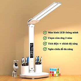 Mua Đèn bàn học led đọc sách  làm việc  đèn học chống cận  2 trục đèn chiếu sáng  đèn học để bàn có màn hình hiển thị LCD nhiều thông tin  3 chế độ ánh sáng giúp bảo vệ mắt  xoay 180 độ  có thể gấp gọn - hàng chính hãng