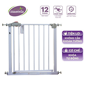 Thanh chắn cửa, chắn cầu thang chính hãng Mastela D04 bảo vệ an toàn cho bé, Không cần khoan tường, có thể thanh mở rộng
