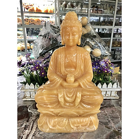 Mua Tượng Phật A Di Đà ngồi đài sen đá ngọc hoàng long - Cao 40 cm
