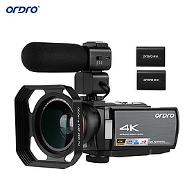 ORDRO HDR-AE8 4K WiFi Digital Video Camera Camcorder DV Recorder 30MP 16X Digital Zoom IR Night Vision 3 Inch IPS LCD