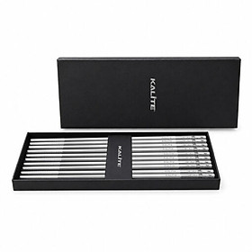 Bộ Đũa Inox 316 KALITE KCH01 Chất Liệu Cao Cấp Kháng Khuẩn - 5 đôi đũa - Chống Gỉ Sét - An Toàn Cho Sức Khỏe