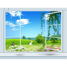 Tranh dán tường cửa sổ 3D | Tranh trang trí cửa sổ 3D | Tranh đẹp cửa sổ 3D | Tranh 3D cửa sổ đặc sắc | T3DMN T6 DX-048
