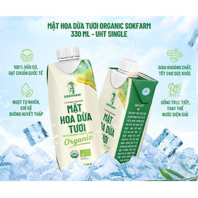 Nước uống mật hoa dừa sokfarm 330ml - Dòng tiệt trùng UHT
