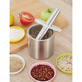 Mua Bộ CỐI CHÀY INOX SUS 304 VUÔNG có nắp -  Chày cối là dụng cụ thiết yếu mọi gia đình và Nhà hàng - Hàng cao cấp
