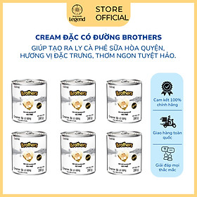 Combo 6 Lon Sữa đặc Brothers Trung Nguyên Legend - Nguyên liệu pha chế cà phê (Lon 390r)
