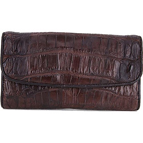 Ví Da Cá Sấu 3 Gấp Vip Huy Hoàng HT3704 (10,5 x 19 cm) - Nâu Đất