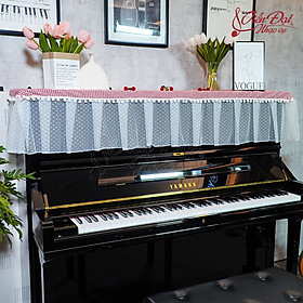 Khăn Phủ Đàn Piano Họa Tiết Kẻ Caro Đỏ Trẻ Trung KU-040