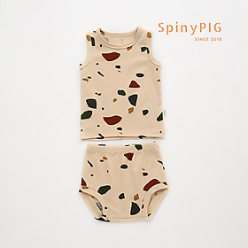 Bộ quần áo sát nách cho bé 0-2 tuổi style Hàn Quốc cotton mềm dành cho mùa hè