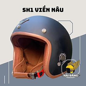 Mũ Bảo Hiểm 3/4 Napoli SH (Size L) - Đen Lót Nâu