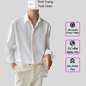 Áo Sơ Mi Form Rộng GIẤU NÚT Tay Dài Hàn Quốc Áo Unisex Nam Nữ Vải Lụa Mềm Mịn Thoáng Mát Ít Nhăn - SMD02