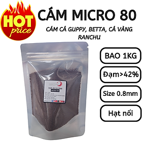 Bao 1KG Cám MICRO 80 phù hợp cho mọi loại cá thủy sinh Guppy, Betta, Ranchu...| Hingaostore