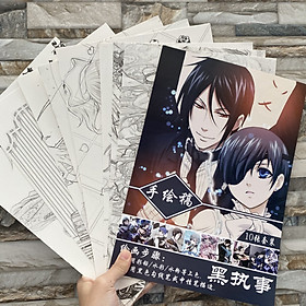 Tranh tô màu Hắc quản gia tập bản thảo phác họa anime manga