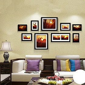 Bộ 9 khung ảnh Treo Tường Phòng khách KA903  Miễn phí phụ kiện.