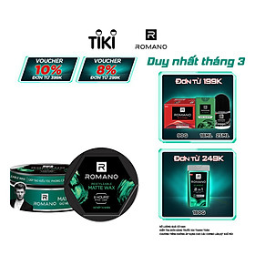 Sáp tạo kiểu tóc giữ nếp tự nhiên Romano Restyleable Matte Wax 68g/hộp 