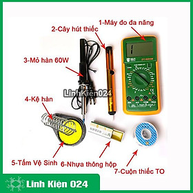 Bộ mỏ hàn chì 60w + 6 món dụng cụ kỹ thuật