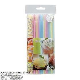 Set 40 chiếc ống hút có đầu khuấy Elexible Straw Ø6x210mm