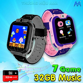 Đồng hồ Điện thoại có 7 GAME Giải trí, Hỗ trợ Thẻ nhớ 32G Music, lắp Sim không cần Đăng ký 4G, Thêm danh bạ dễ dàng không cần ứng dụng - Hàng nhập khẩu
