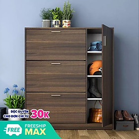 Mua Tủ Gỗ Đựng Giày Thông Minh A88 - 4 cánh vân óc chó   tủ để dày dép gỗ   tủ gỗ thông minh